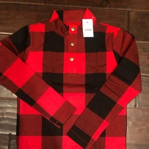 Boys buffalo check 3 button shirt